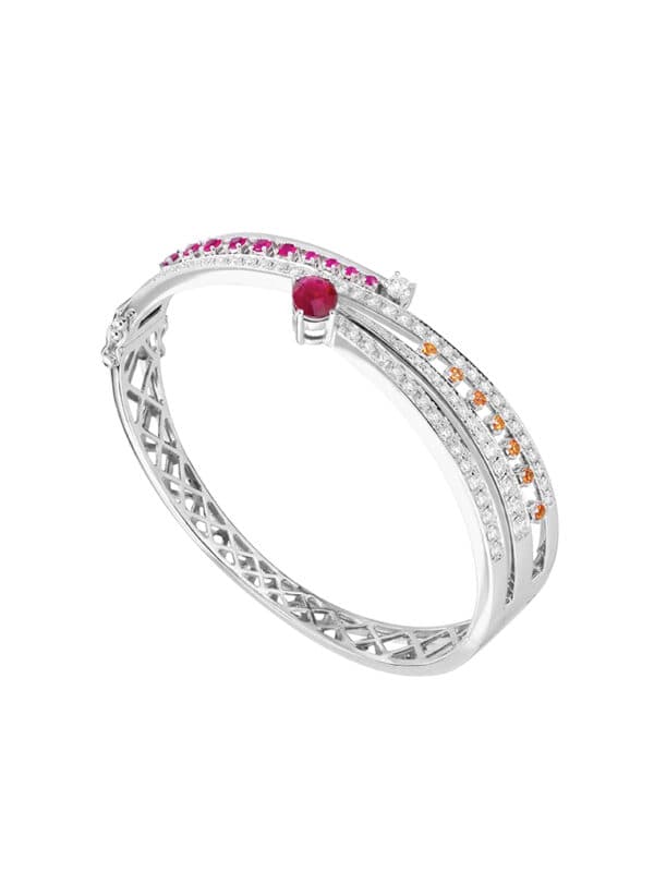WBG-1100x762px TOMEI LL Royal Ruby Bangle, White Gold 750