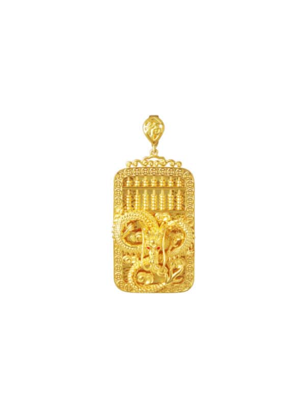 TOMEI Dragon Abacus Pendant, Yellow Gold 916