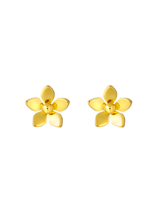 TOMEI Flower Earrings, Yellow Gold 916