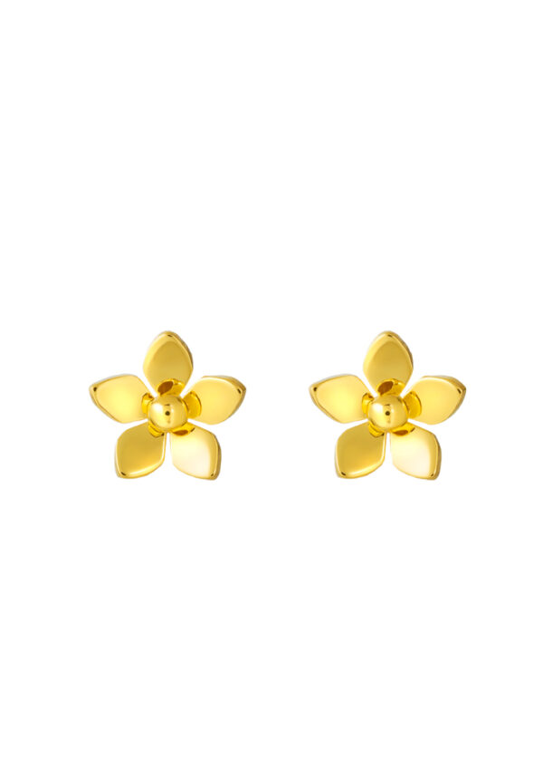 TOMEI Flower Earrings, Yellow Gold 916