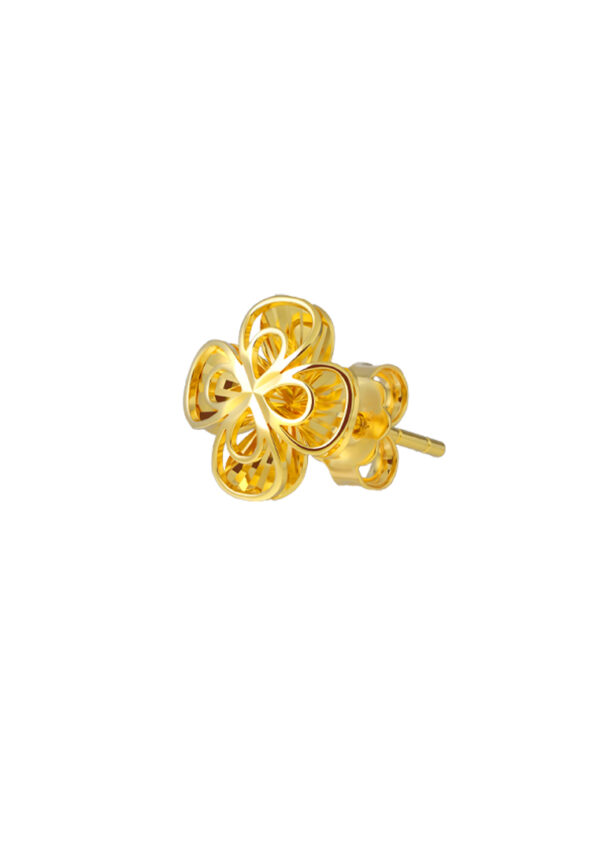 TOMEI Flower Earrings, Yellow Gold 916