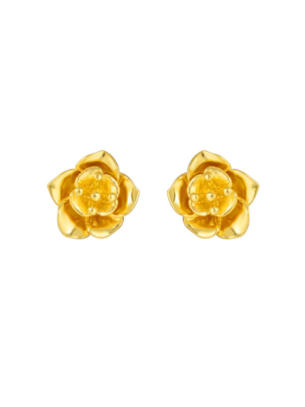 TOMEI Flower Earrings, Yellow Gold 916