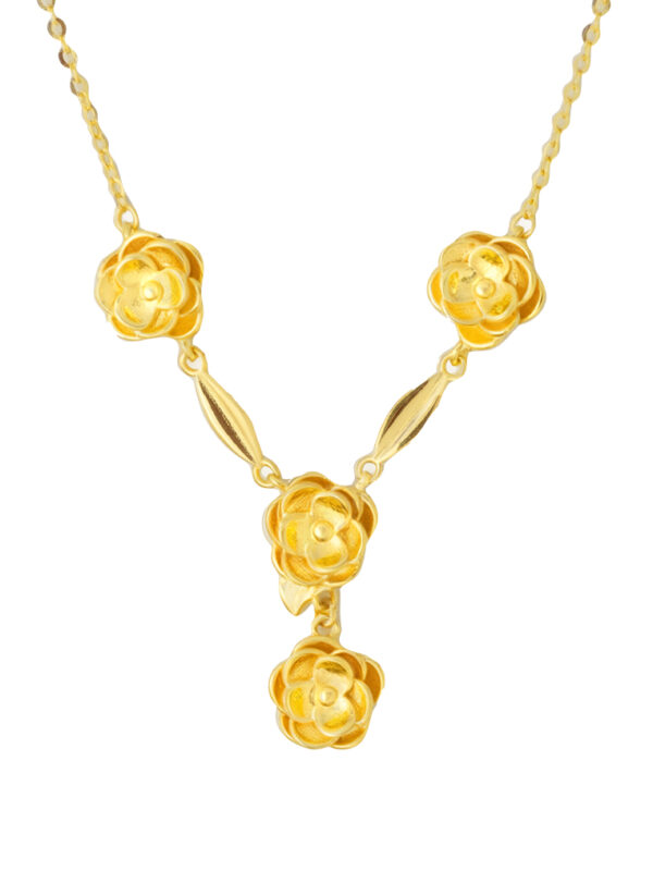 TOMEI Flower Necklace, Yellow Gold 916