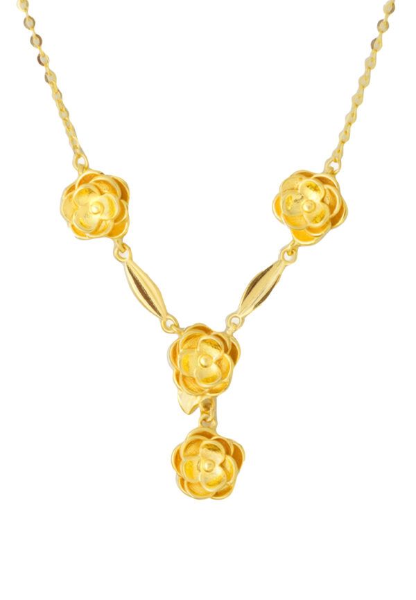 TOMEI Flower Necklace, Yellow Gold 916