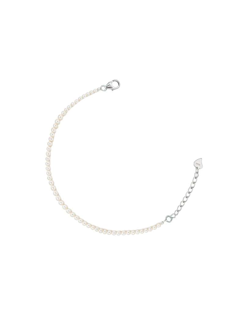TOMEI Pearlfect Love Single Strand White Pearl Bracelet